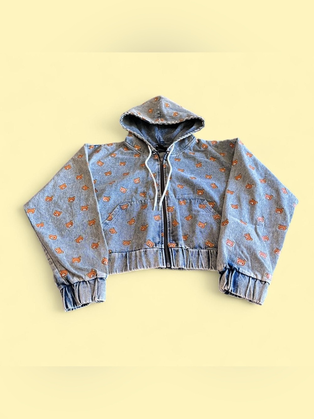 Dumbgood Rilakkuma Denim Cropped Zip Hoodie Women’s Large
